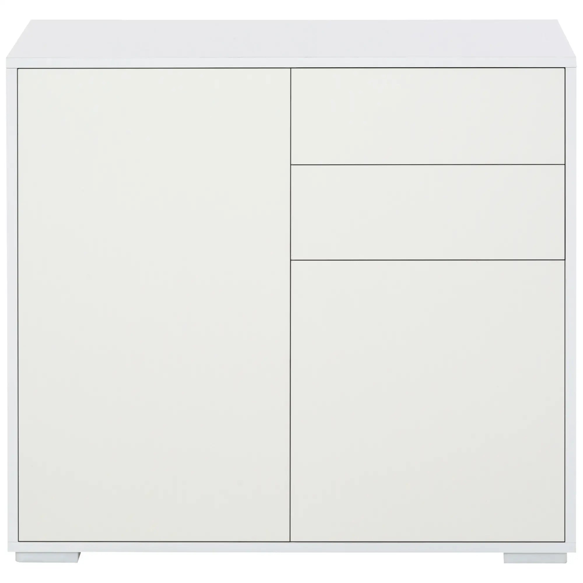 High Gloss Buffet Sideboard, 2 Drawers, 2 Doors, Adjustable Shelf, White Bar Cabinets at Gallery Canada