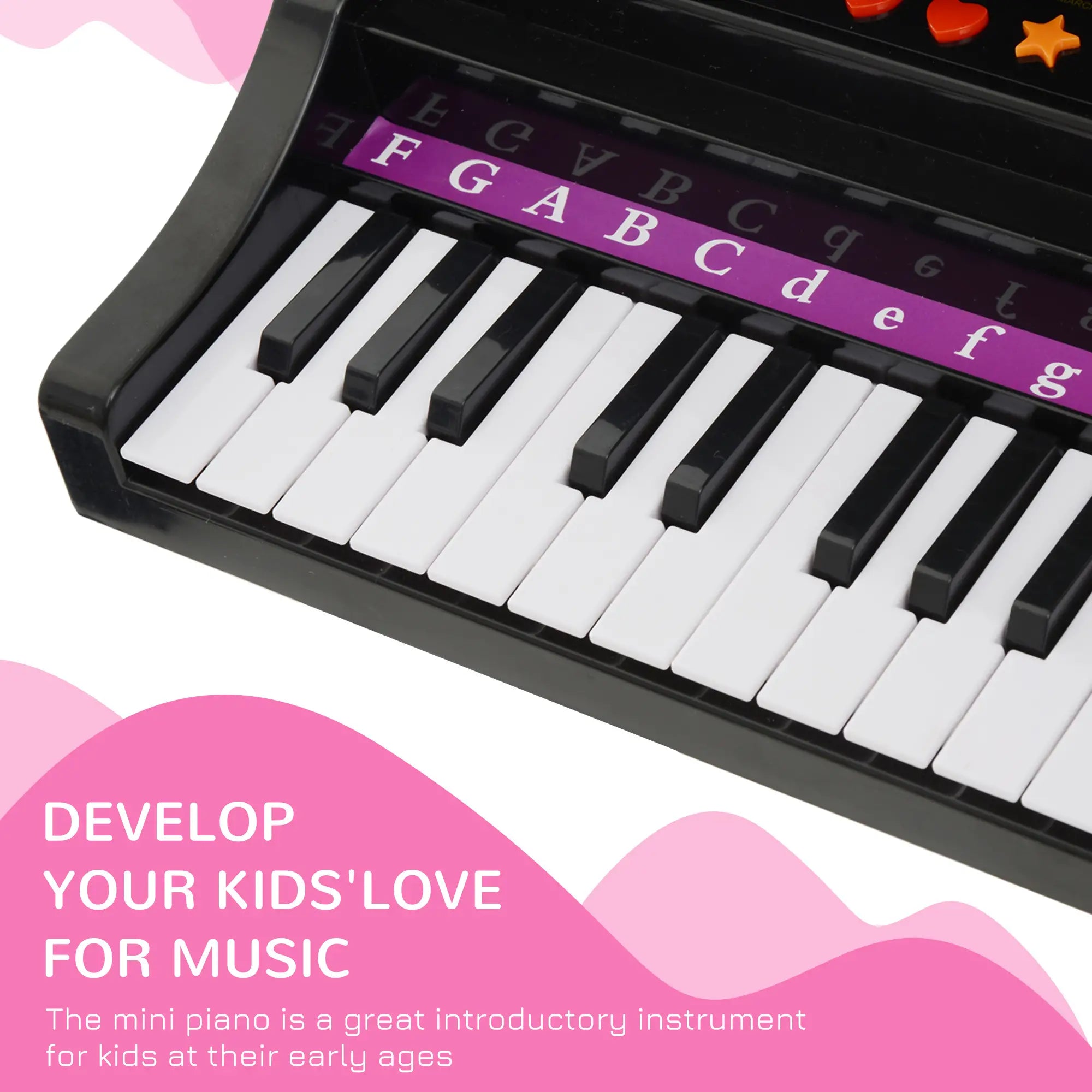 37 Key Mini Electronic Piano, Kids Musical Keyboard with Microphone, Black Electronic Musical Pianos at Gallery Canada