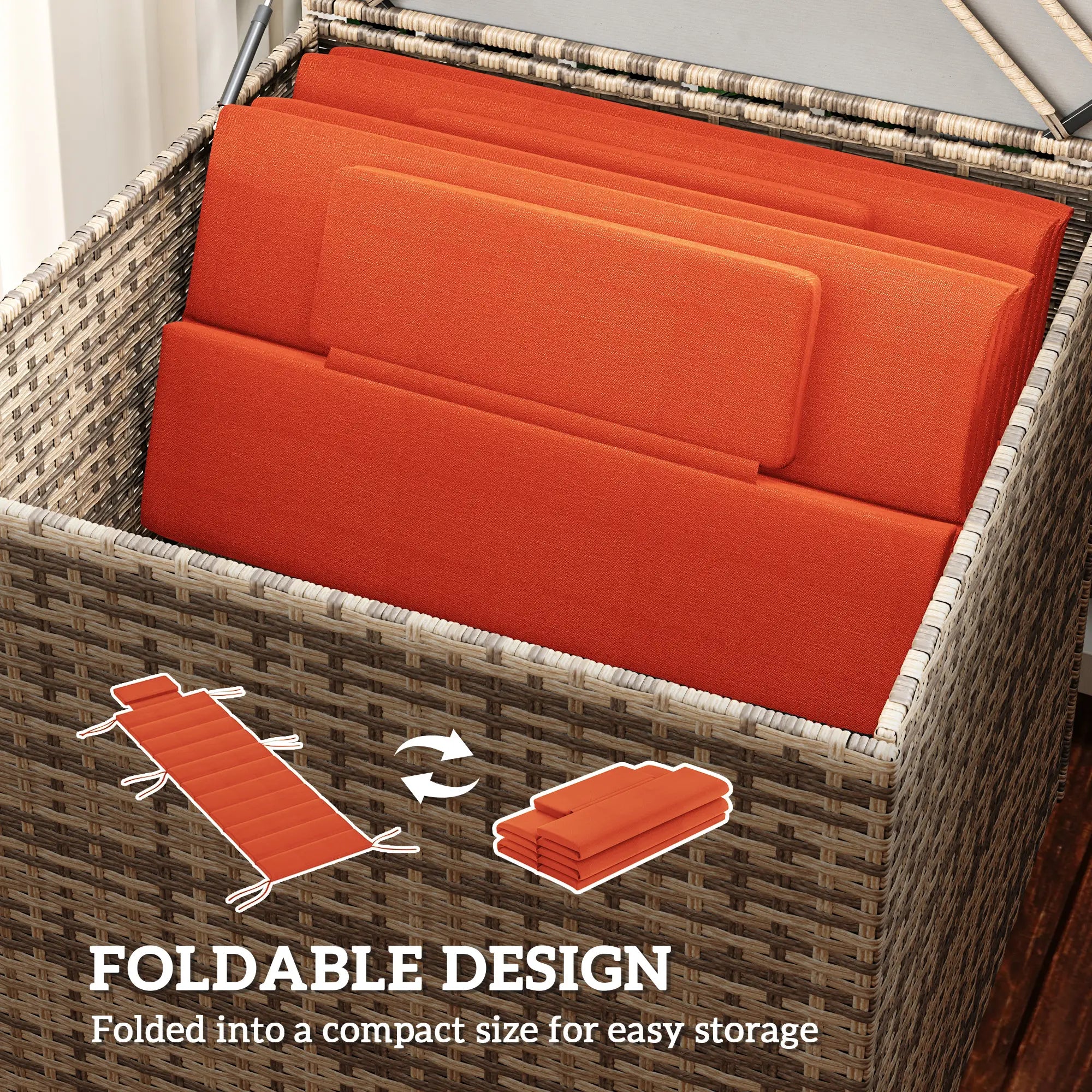 2PCs Patio Chaise Lounge Cushions, Foldable, UPF50+ 230gsm Olefin, 80