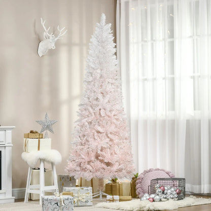 6ft Artificial Christmas Tree, Pine Realistic Branches, Auto Open, White, Pink Pencil Christmas Trees at Gallery Canada