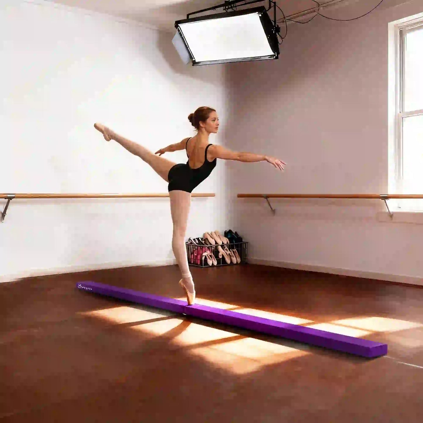7ft Folding Balance Beam, Gymnastics Beam with Wood Core, Purple Gymnastics Mats at Gallery Canada