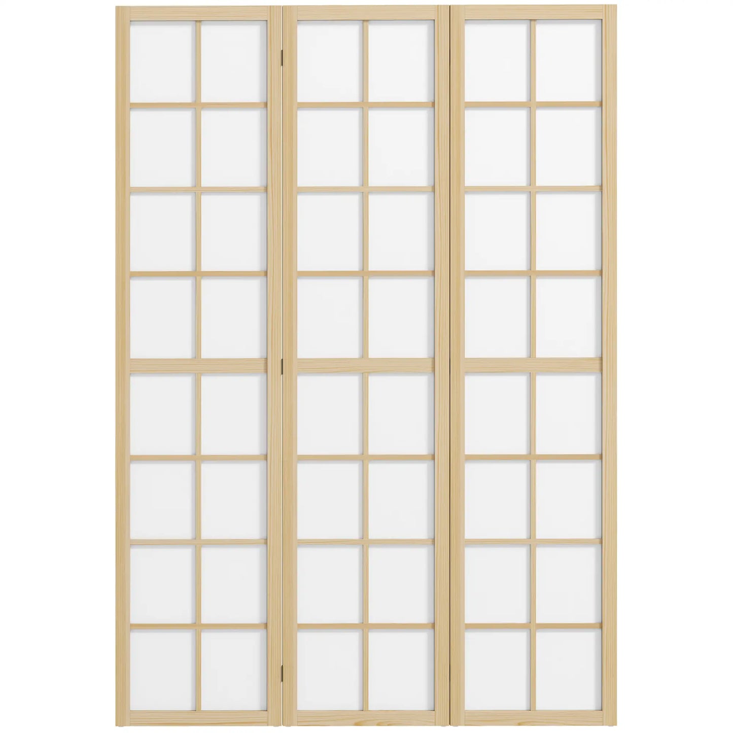 3 Panel Room Divider, 5.6 ft Folding Partition, Home Office, Bedroom Room Dividers Natural Wood, White at Gallery Canada
