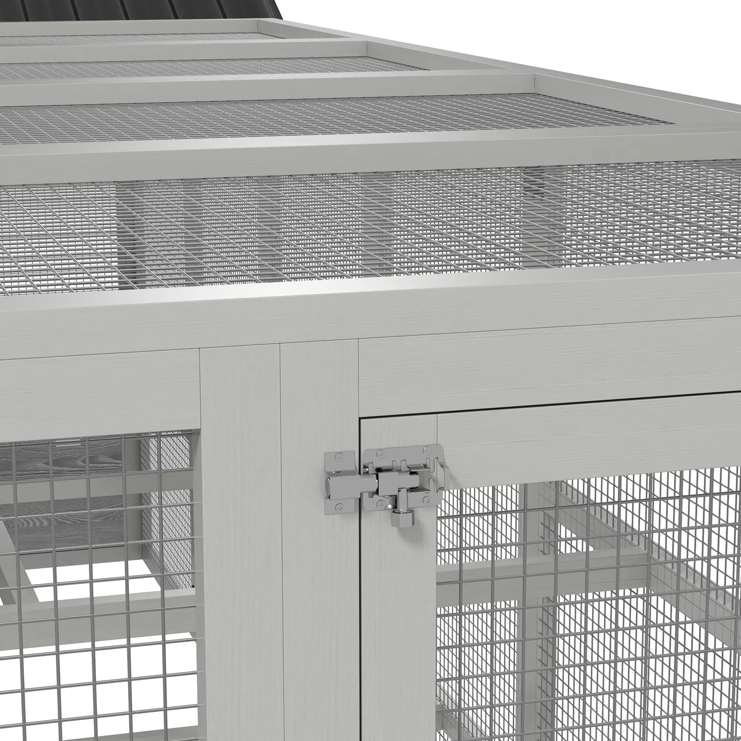 142 Outdoor Wooden Chicken Coop with Run, Ramps, Perches, Grey Chicken Coops at Gallery Canada