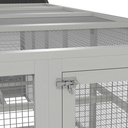 142 Outdoor Wooden Chicken Coop with Run, Ramps, Perches, Grey Chicken Coops at Gallery Canada