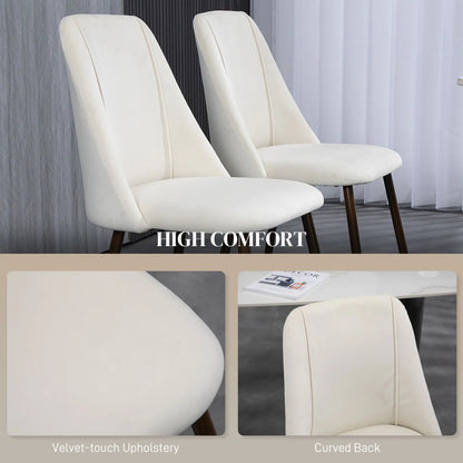 Upholstered Dining Chairs Set of 4, Velvet Accent Chair, Cream White Bar Stools at Gallery Canada
