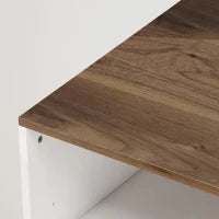 2 Drawer Mobile Filing Cabinet with Wheels, Walnut and White, Walnut and White