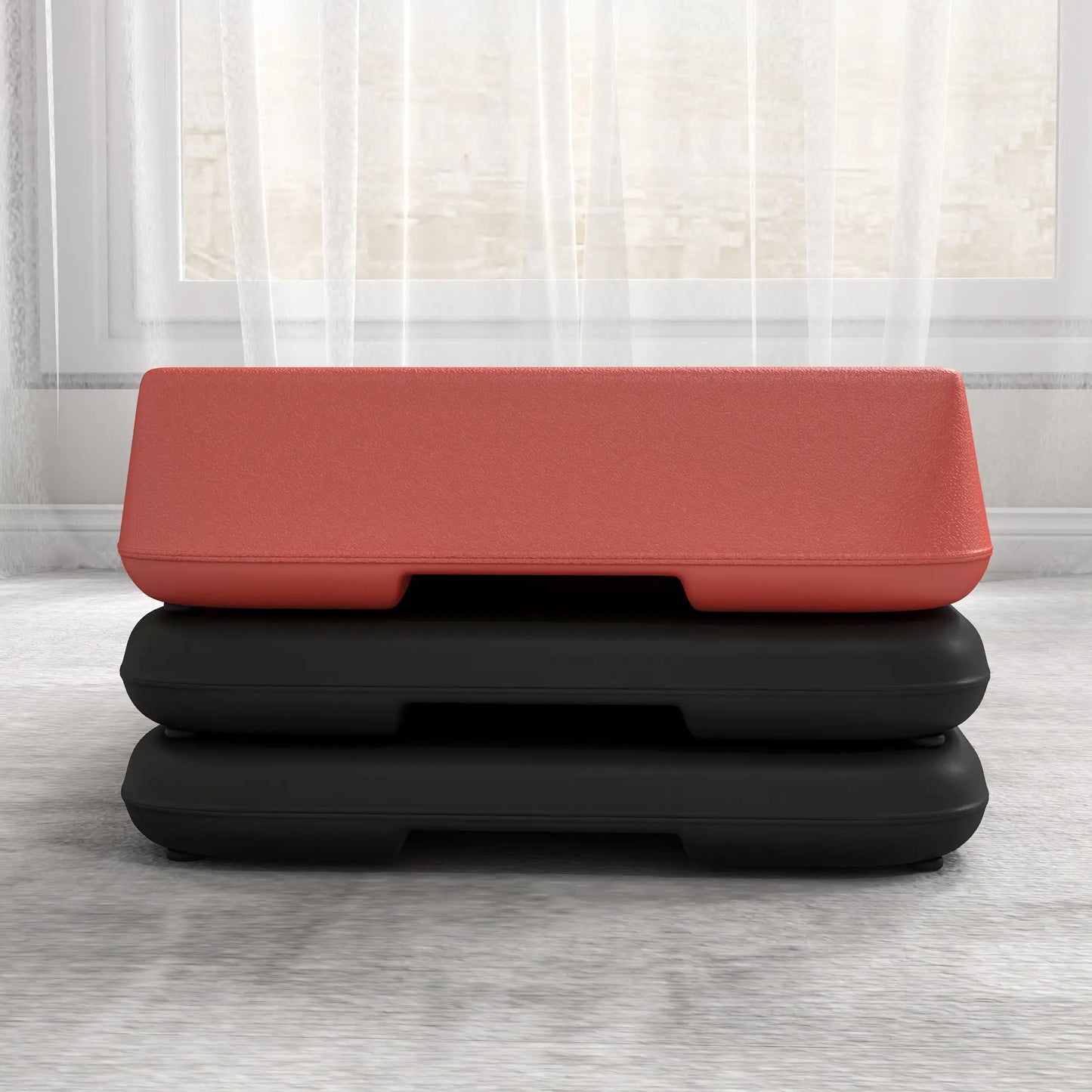 Adjustable Aerobic Stepper, 3-Level 4", 6", 8", 330lbs Capacity, Red Aerobic Equipment at Gallery Canada