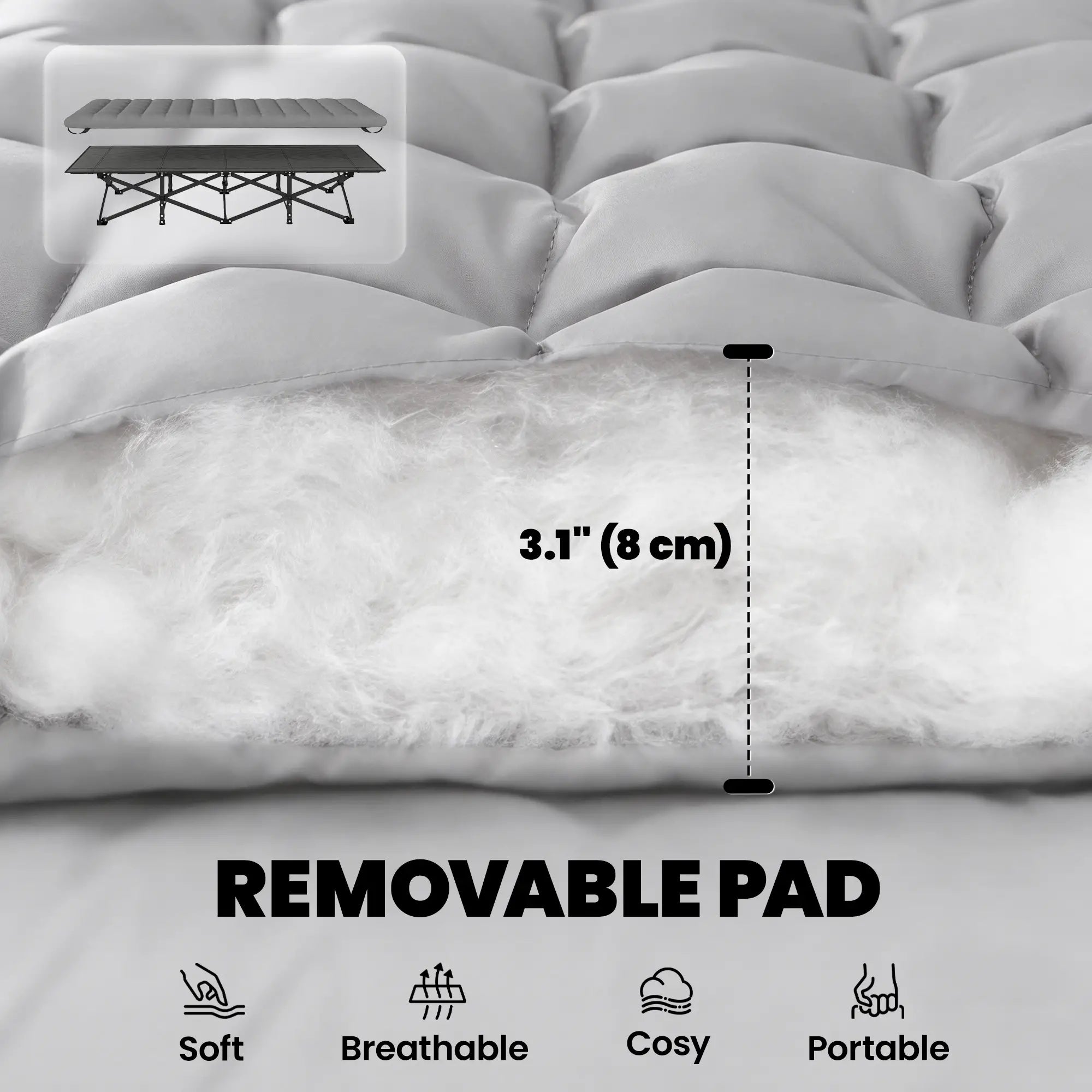Camping Cot With Soft Pad, 32