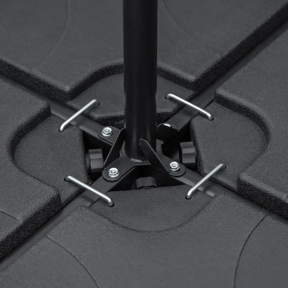 4 Piece Umbrella Base Stand, U Locking, 132 lb Water or 172 lb Sand, Black Umbrella Bases at Gallery Canada
