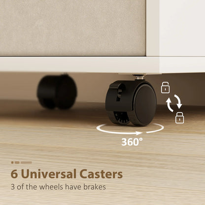 Rolling Sewing Machine Table, Folding Craft Table with Drawers, White Sewing Cabinets at Gallery Canada
