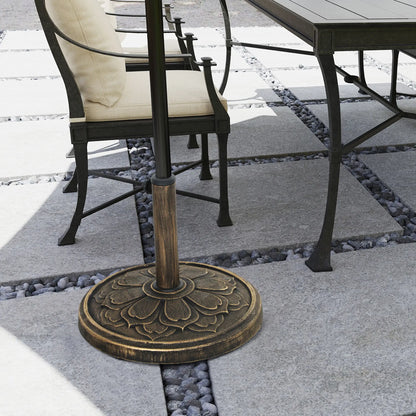 Round Patio Umbrella Base, 26 lbs Resin Stand, Fits 1.3"/1.5"/1.9" Poles, Bronze Umbrella Bases at Gallery Canada