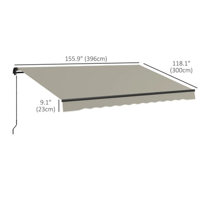 13' x 10' Retractable Awning, UV Resistant Sunshade, Light Grey Window Awnings at Gallery Canada