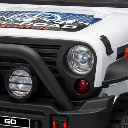 12V 2-Seater Ride on Truck Car, White Electric Toy Cars at Gallery Canada