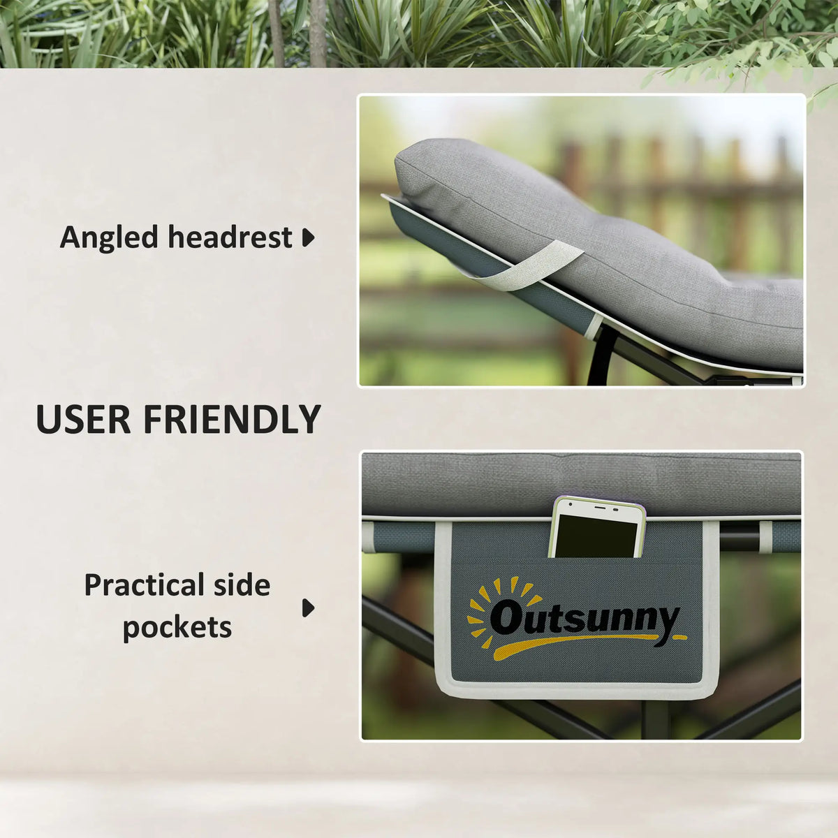 25.6" Wide Folding Camping Cot, Mattress Included, Light Grey Camping Cots at Gallery Canada