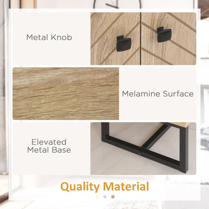 Modern Sideboard, Buffet Cabinet with 2 Doors, Adjustable Shelf, 31.5" H, Oak Storage Cabinets at Gallery Canada