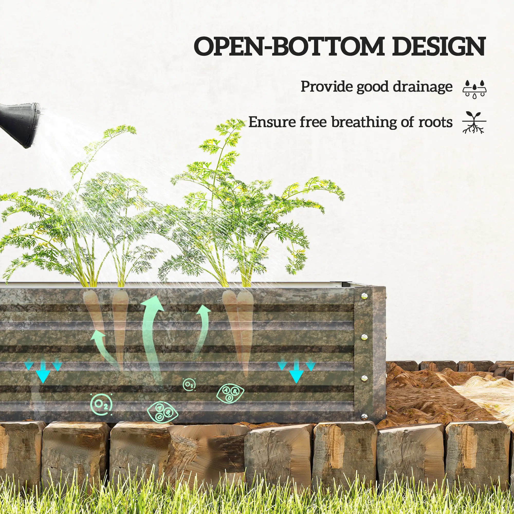 4' x 4' x 1' Galvanized Steel Raised Garden Bed, Light Grey Galvanized Planter Boxes at Gallery Canada