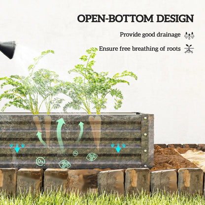 4' x 4' x 1' Galvanized Steel Raised Garden Bed, Light Grey Galvanized Planter Boxes at Gallery Canada