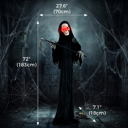 6FT Animated Grim Reaper Halloween Decorations, Sound, LED Eyes Halloween Decorations at Gallery Canada
