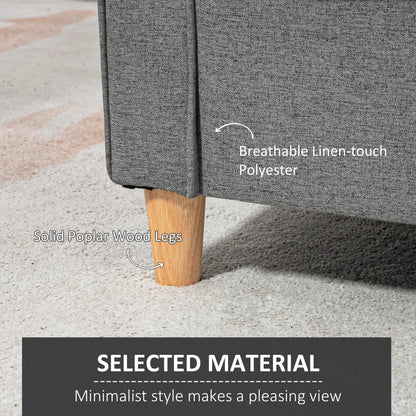 2-Seat Sofa with Armrests, Wood Legs, for Living Room, Grey 2-Seater Sofas at Gallery Canada