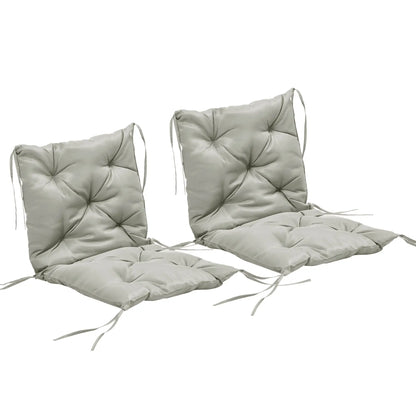 Set of 2 Garden Chair Cushions, Seat Pad with Backrest, Outdoor & Indoor Use Patio Chair Cushions at Gallery Canada