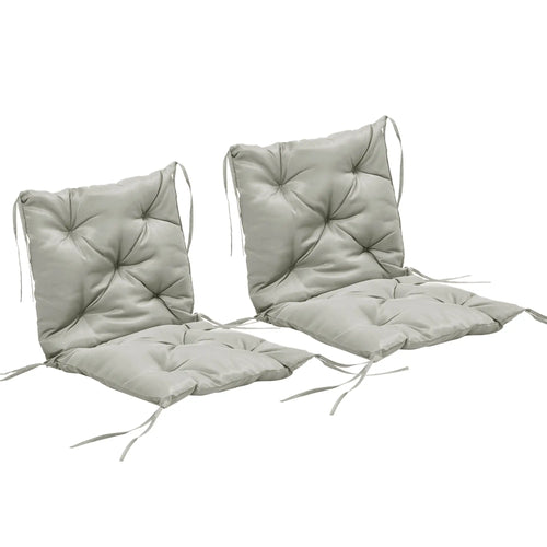 Set of 2 Garden Chair Cushions, Seat Pad with Backrest, Outdoor & Indoor Use