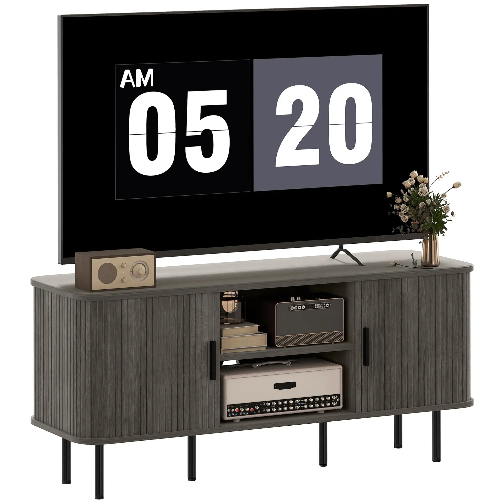 TV Stand For 55 Inches, Storage Shelves And Cabinets, Grey TV Stands at Gallery Canada