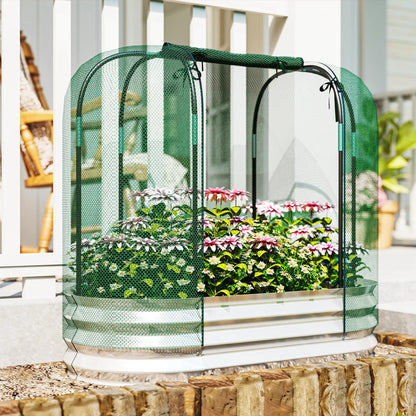 Galvanized Raised Garden Bed, Crop Cage Net Cover, Outdoor Planter Box Raised Garden Beds at Gallery Canada