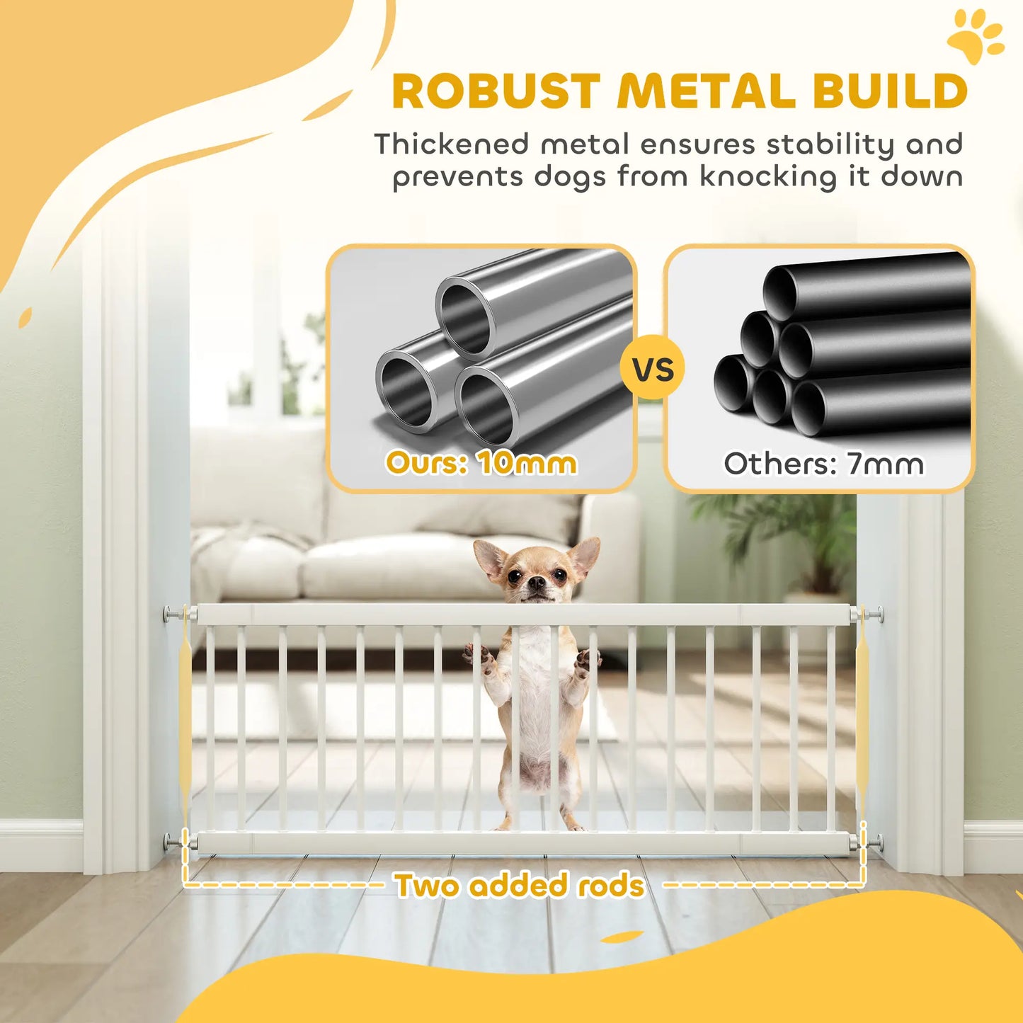 26"-37" Dog Gate, Adjustable Pet Gate, 14" Tall, White Pet Gates at Gallery Canada