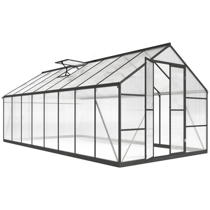 Polycarbonate Greenhouse, Walk-In With Windows, 8' x 16' x 7', Dark Grey Walk In Greenhouses at Gallery Canada
