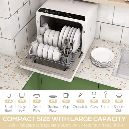 Portable Counter Dishwasher, 4 Place Settings, 5 Programs, Air-Dry, 6L Tank Small Kitchen Appliances at Gallery Canada
