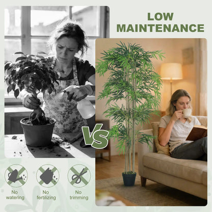 6FT Artificial Bamboo Tree Set Of 2, 1530 Leaves, Green Artificial Trees at Gallery Canada