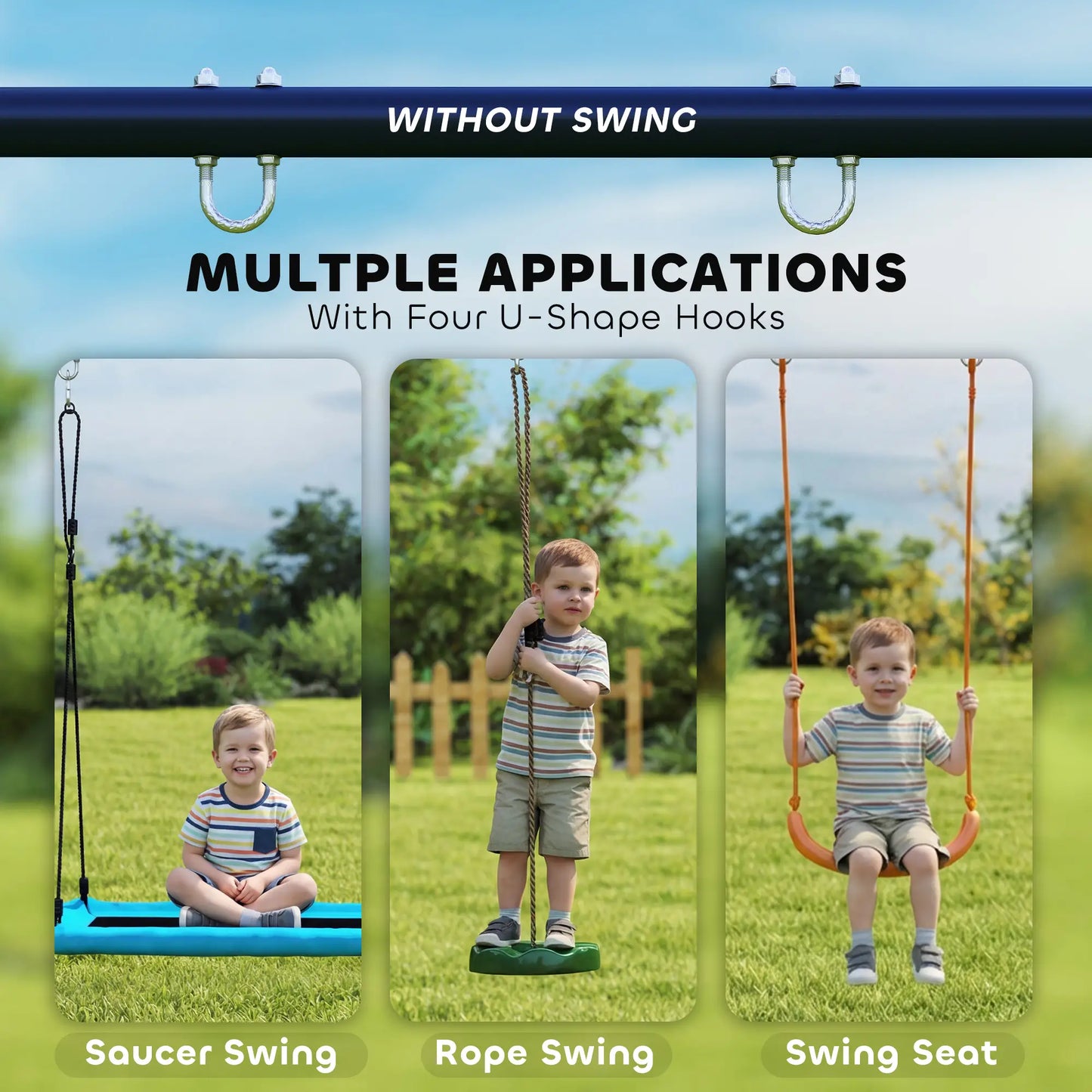 Kids Swing Set, Heavy Duty Metal, 2 Seat, Supports 150 kg, Indoor Outdoor, Blue Gym Sets & Swings at Gallery Canada