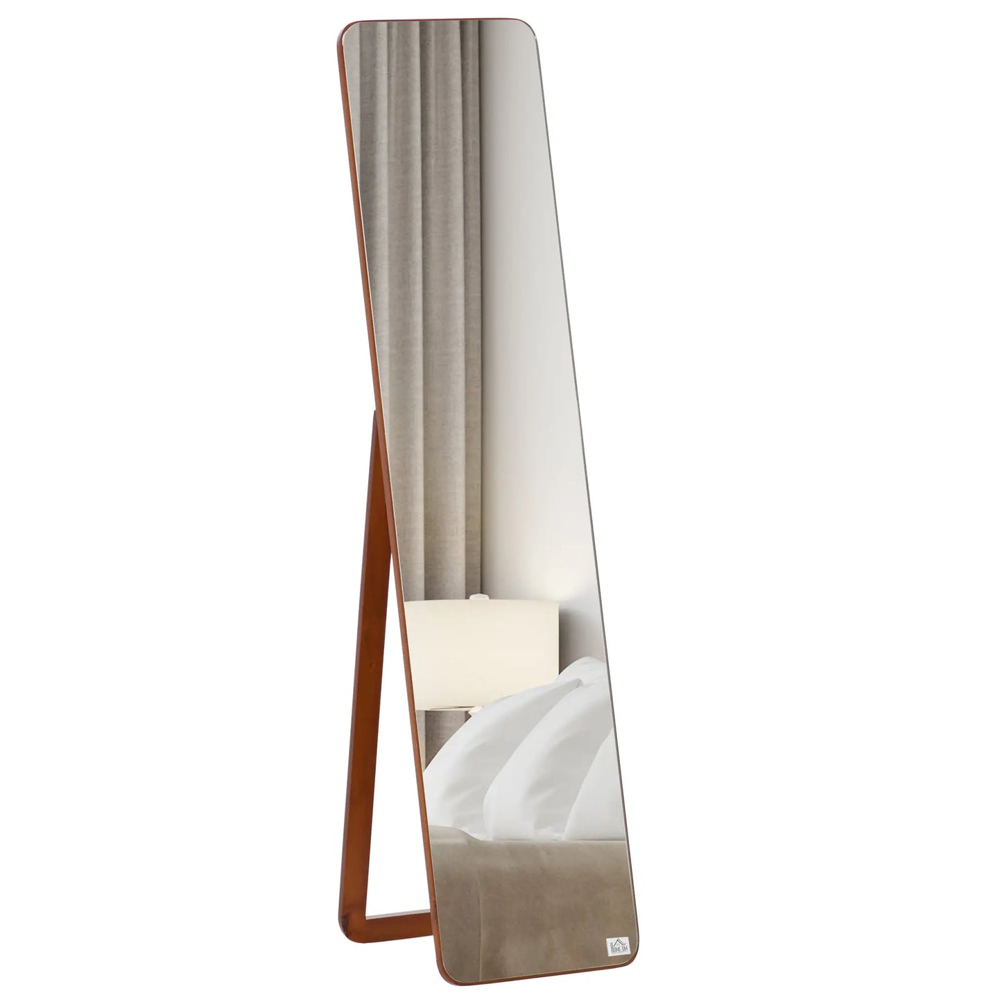 Full Length Mirror, Free Standing, Wood Frame, 15" x 61", Light Walnut Full Length Mirrors Light Walnut at Gallery Canada