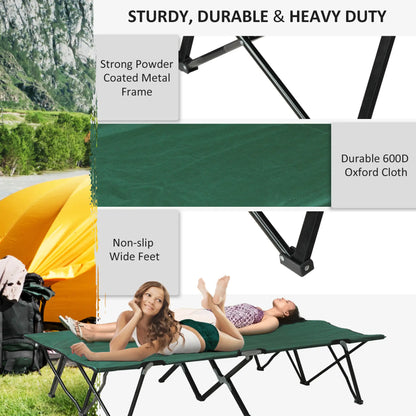 76" Two Person Folding Camping Cot, Portable Military Bed, Green Camping Cots at Gallery Canada