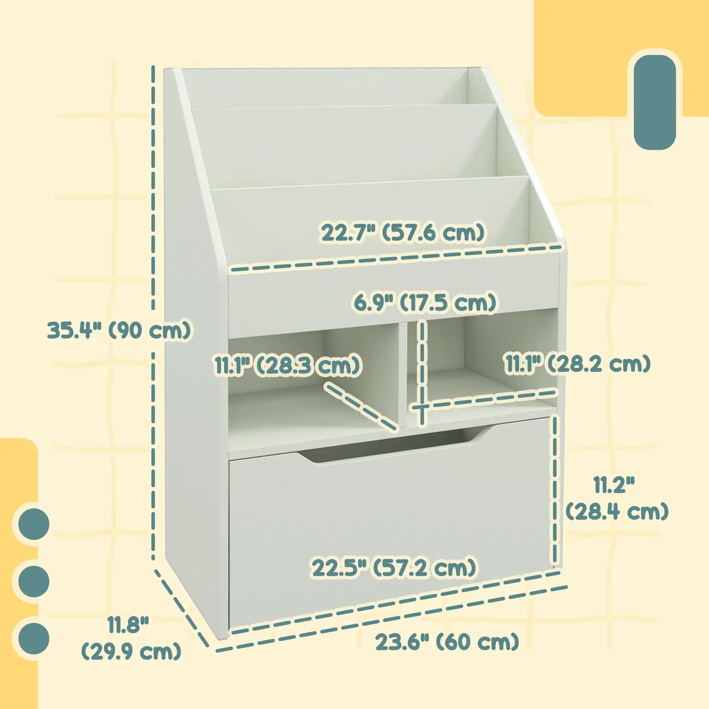 Kids Bookcase with Storage Drawer, for Classroom, Bedroom, Green Baby & Kids Storage at Gallery Canada