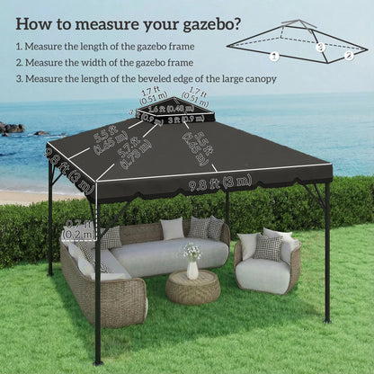 10' x 10' Gazebo Canopy Replacement, Light Grey/Dark Grey Gazebo Canopy Replacement at Gallery Canada