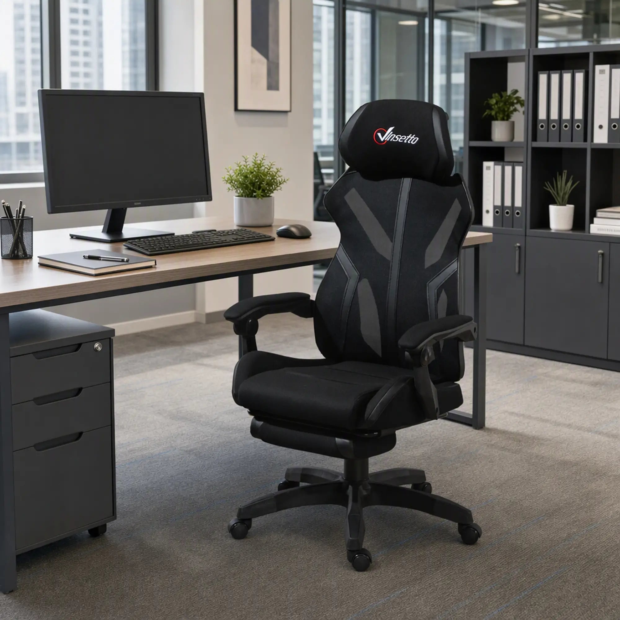 Gaming Chair, Ergonomic Computer Chair with Footrest, Headrest, Black Video Game Chairs at Gallery Canada