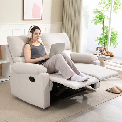 2 Seater Reclining Chair, Loveseat with Footrest, Cream White Sofas & Reclining Chairs at Gallery Canada