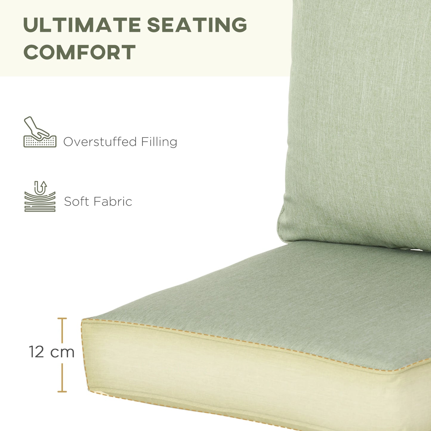 Patio Chair Cushions, Thick Deep Seat, Light Green Patio Chair Cushions at Gallery Canada