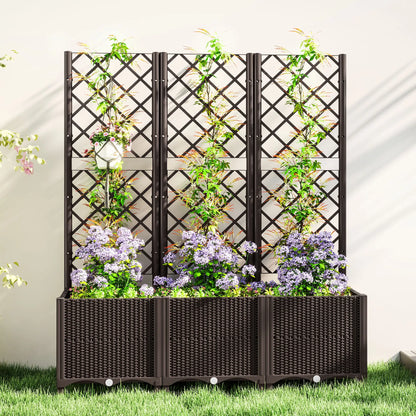 Raised Garden Bed With Trellis, Plastic With Drainage Holes And Plugs Raised Garden Beds at Gallery Canada