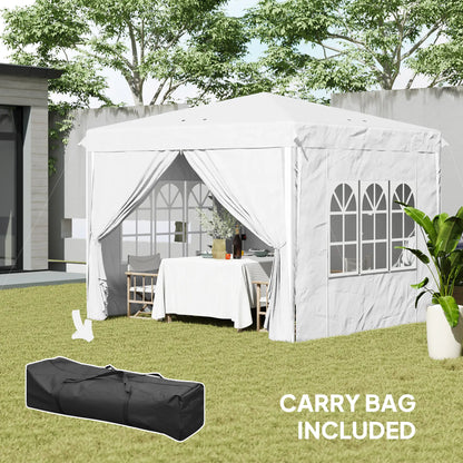 10' x 10' Pop-Up Canopy Tent, Height-Adjustable, Carry Bag Included, White Pop Up Canopies at Gallery Canada