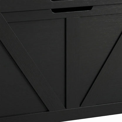 39.4 In Storage Chest With 2 Safety Hinges, White Wood Grain, White