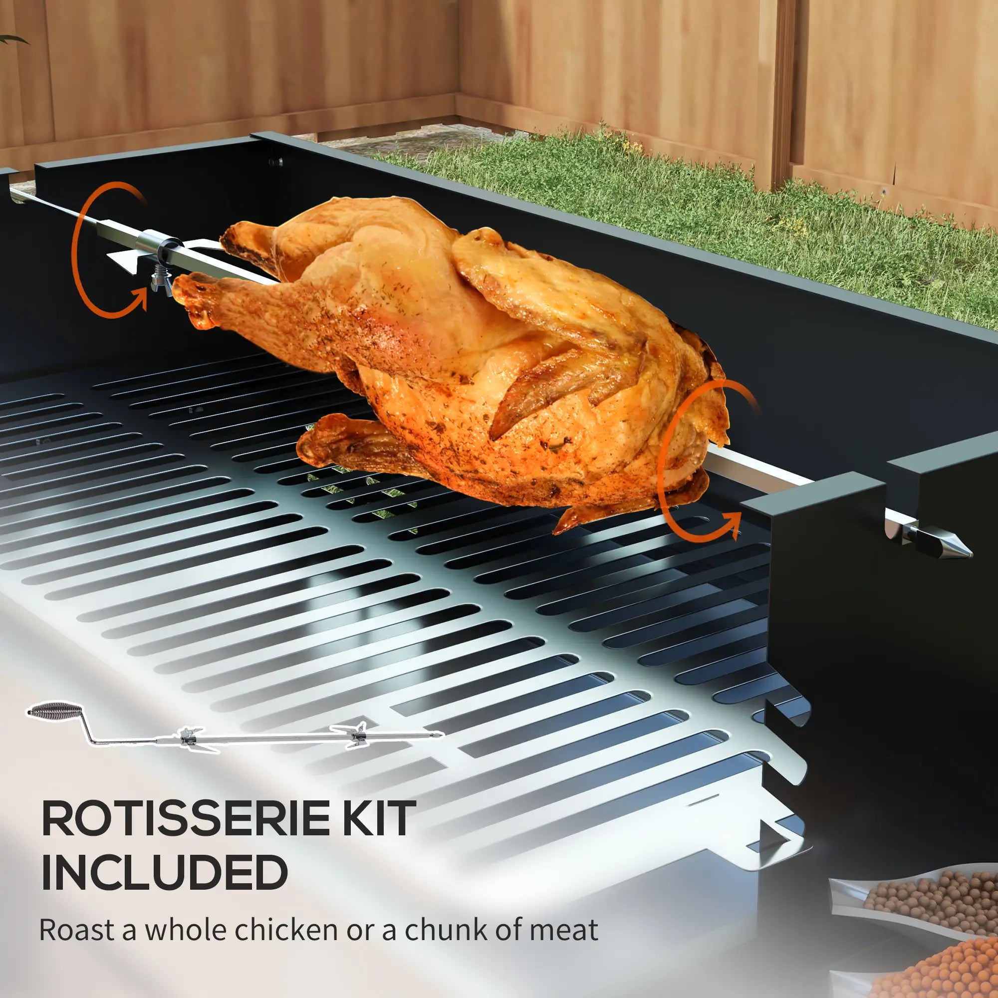 Charcoal Rotisserie Grill, 3-Level Grate, Storage Shelves, Stainless Steel Charcoal BBQ Grils at Gallery Canada