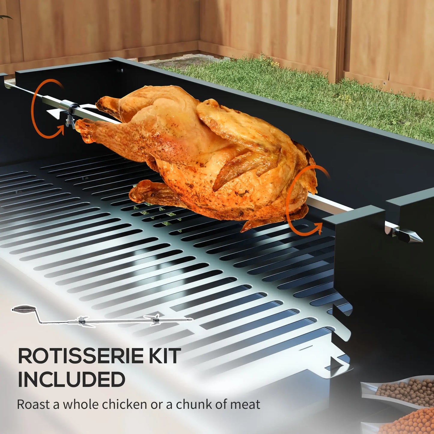 Charcoal Rotisserie Grill, 3-Level Grate, Storage Shelves, Stainless Steel Charcoal BBQ Grils at Gallery Canada