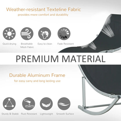 Foldable Pool Chaise Lounge Chairs Set of 2, 264lbs Capacity, Black Lounger Chairs at Gallery Canada