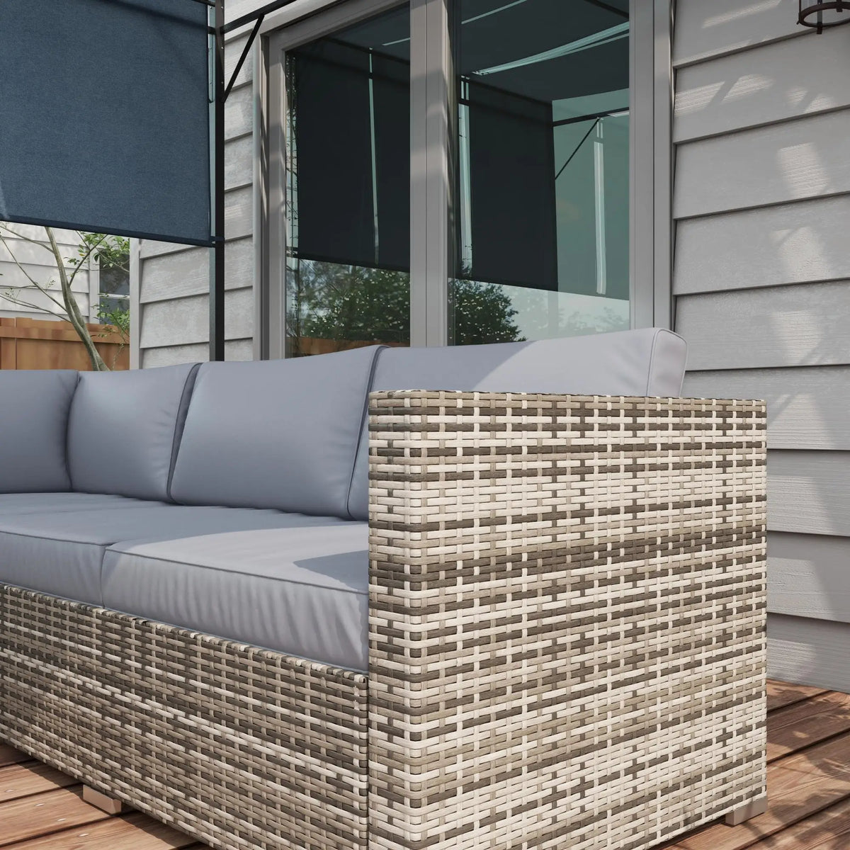 4 Piece Rattan Outdoor Furniture Set, Grey Patio Furniture Sets at Gallery Canada