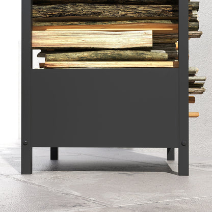 Firewood Rack, Log Holder, Indoor Outdoor Wood Storage, 15.4" x 13.8" x 29.9", Black Firewood Racks at Gallery Canada