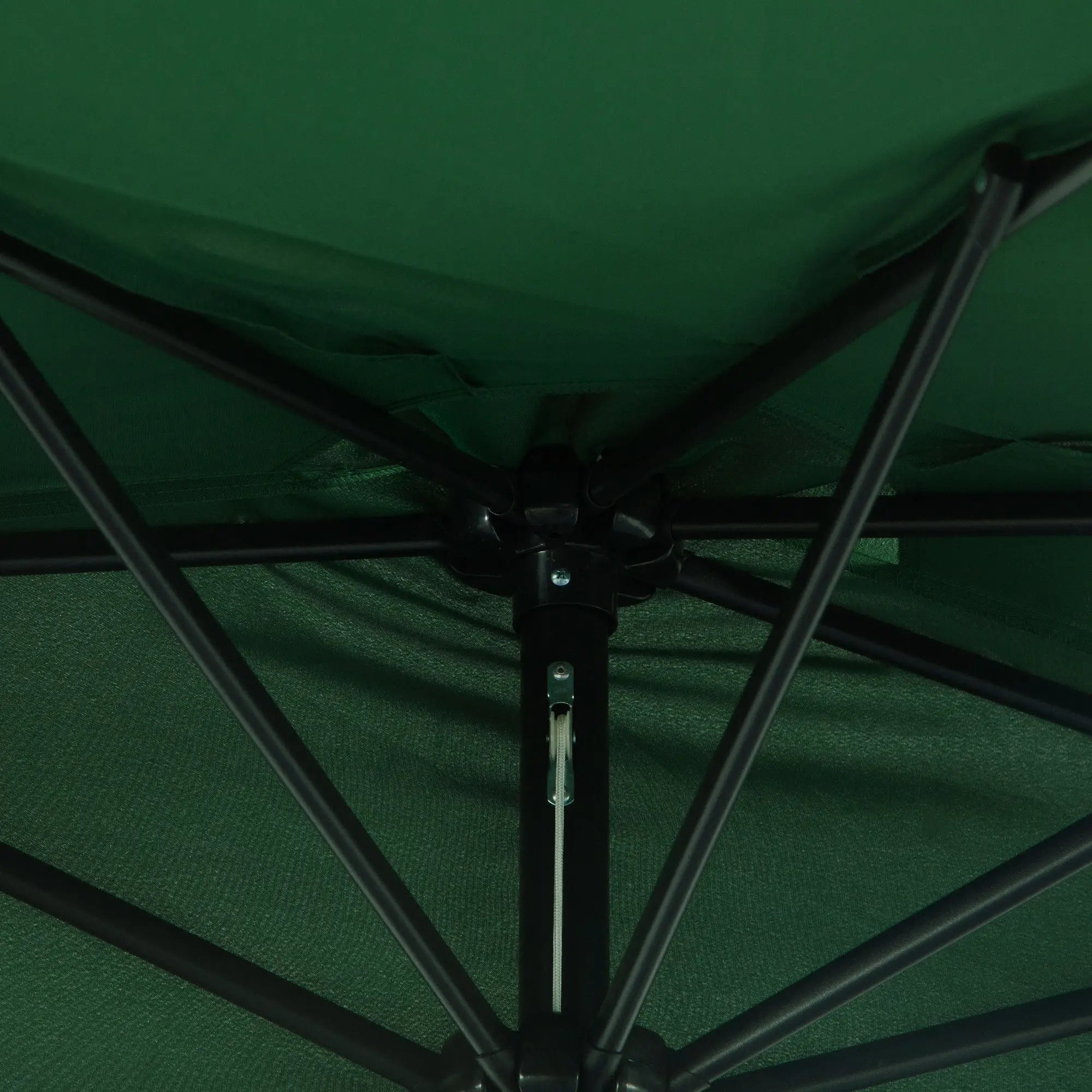 9.8ft Half Umbrella, Semi Round Patio Parasol, Crank Handle, Top Vent, Green Half Round Umbrellas at Gallery Canada