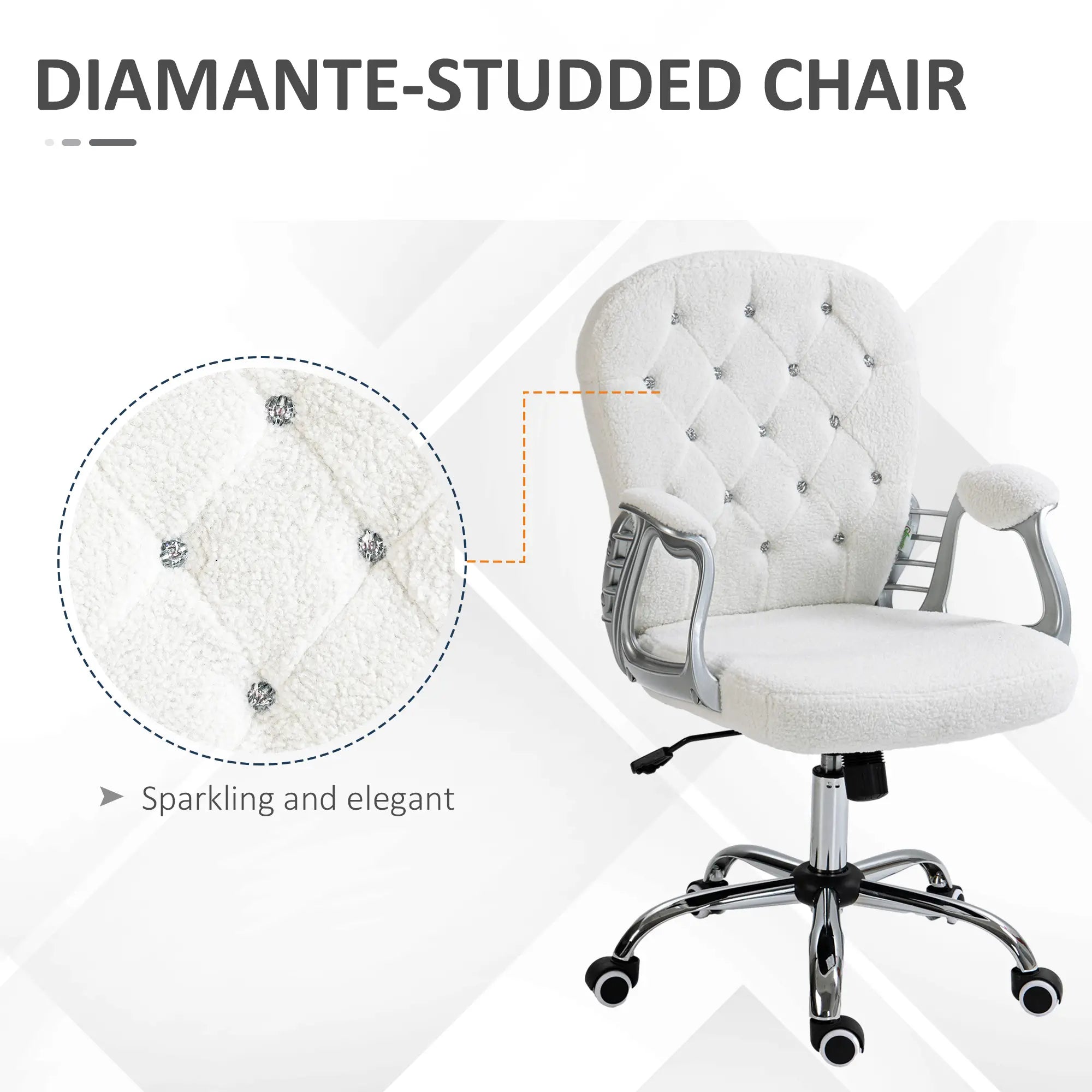 Office Chair, Adjustable Height, Tufted Back, White Task Chairs at Gallery Canada