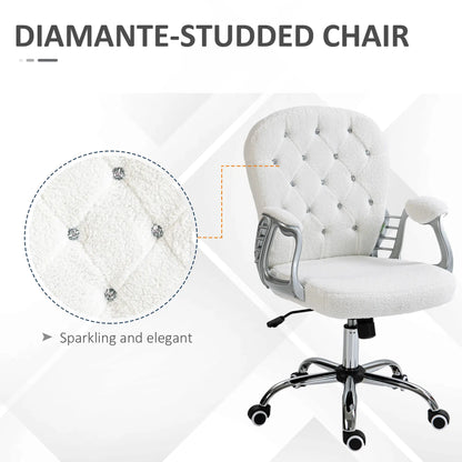 Office Chair, Adjustable Height, Tufted Back, White Task Chairs at Gallery Canada